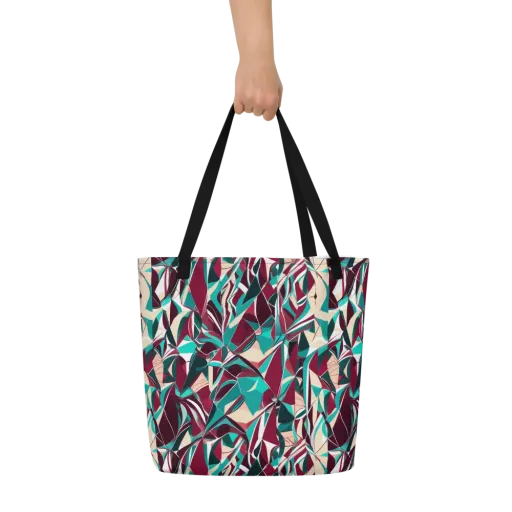 Bordeaux Prism on a Large Tote Bag W/ Pocket