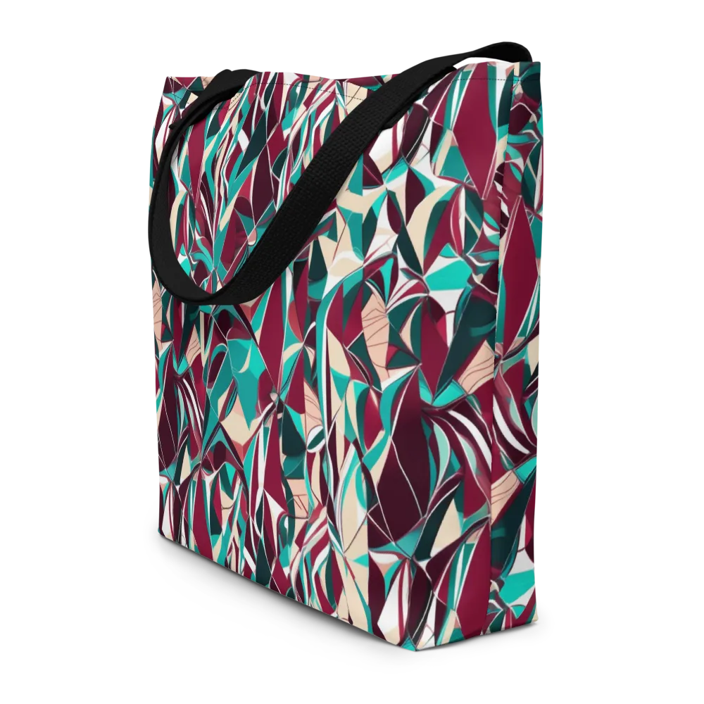 Bordeaux Prism on Large Tote Bag W/ Pocket — Front