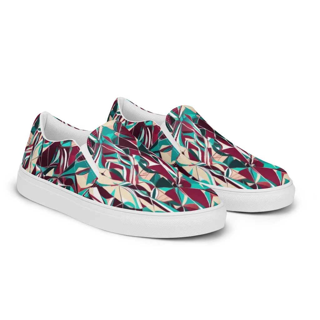 Bordeaux Prism on Women's Slip-On Canvas Shoes — Right Front