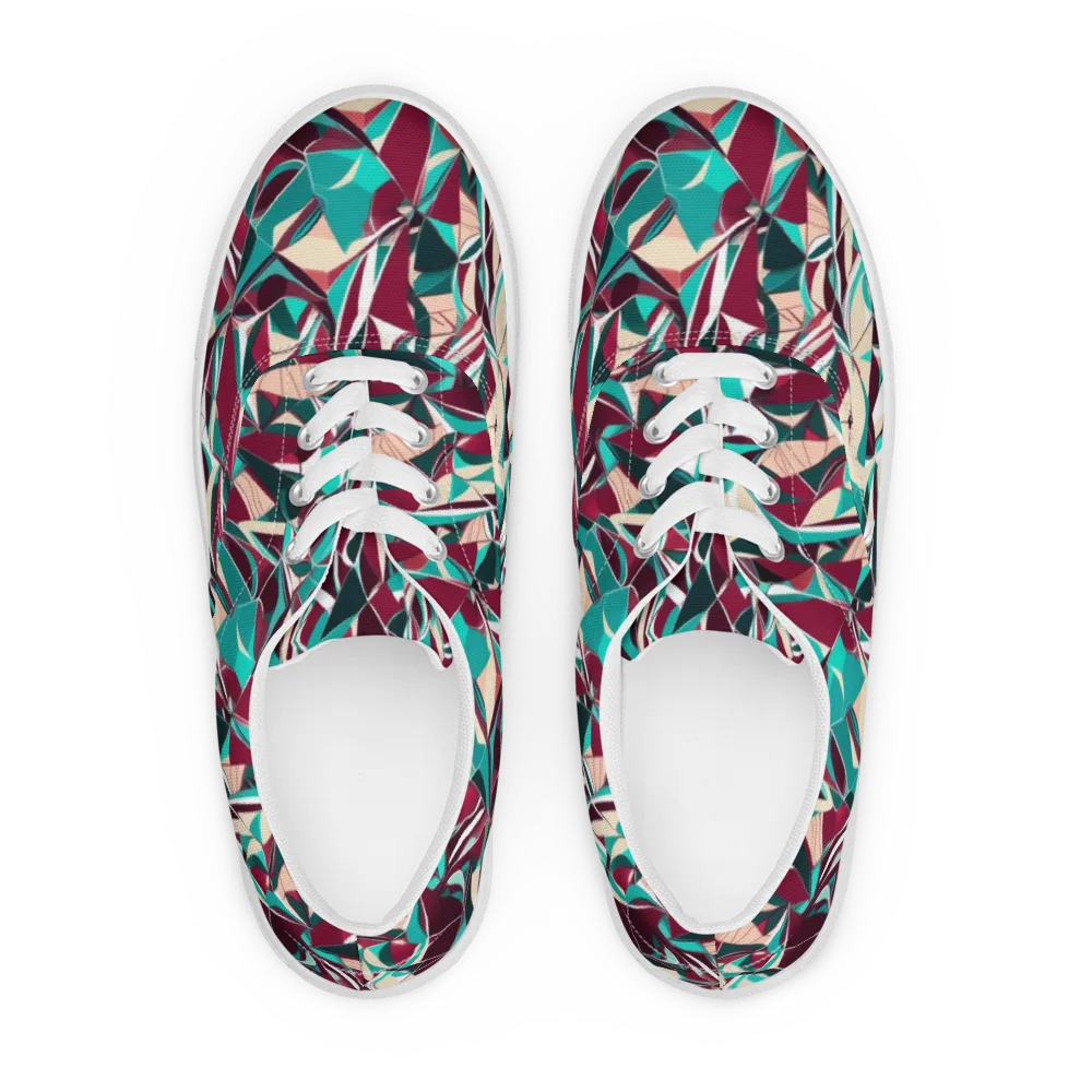 Bordeaux Prism on Men's Lace-Up Canvas Shoes — Front