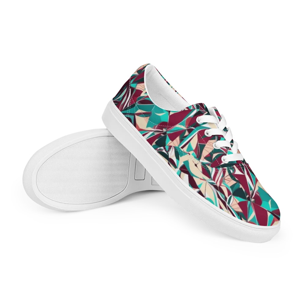 Bordeaux Prism on Men's Lace-Up Canvas Shoes — Right Front