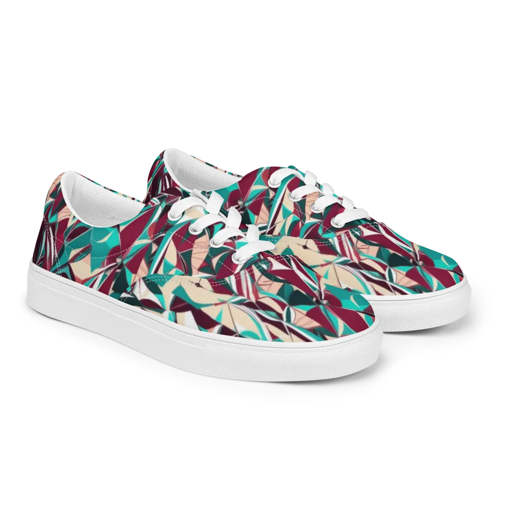 Bordeaux Prism on Men's Lace-Up Canvas Shoes — Right Front