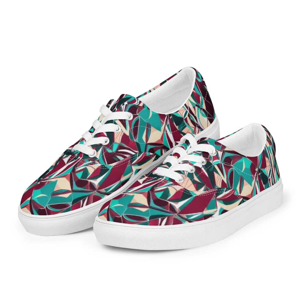 Bordeaux Prism on Men's Lace-Up Canvas Shoes — Left Front