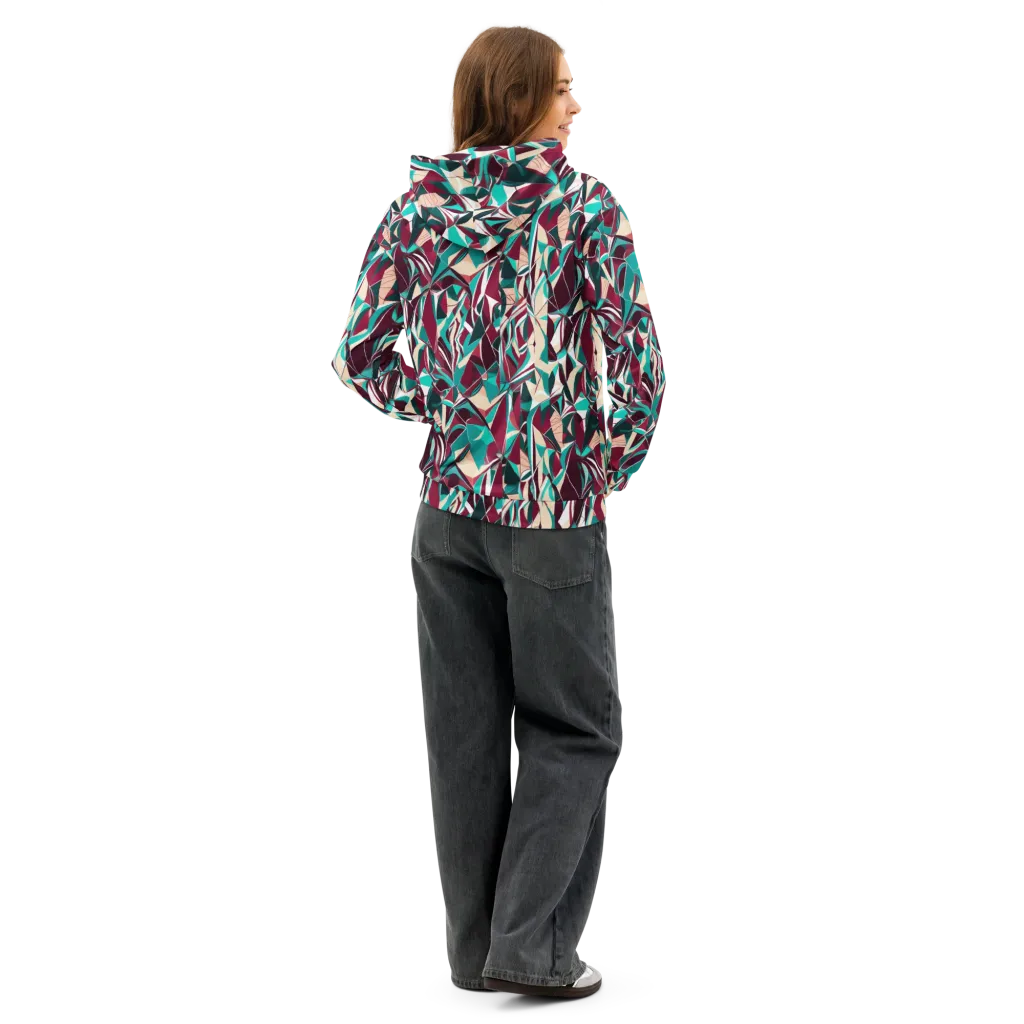 Bordeaux Prism on Cotton Hoodie — Back