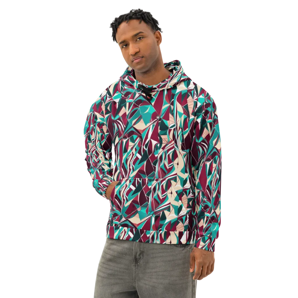 Bordeaux Prism on Cotton Hoodie — Left Front