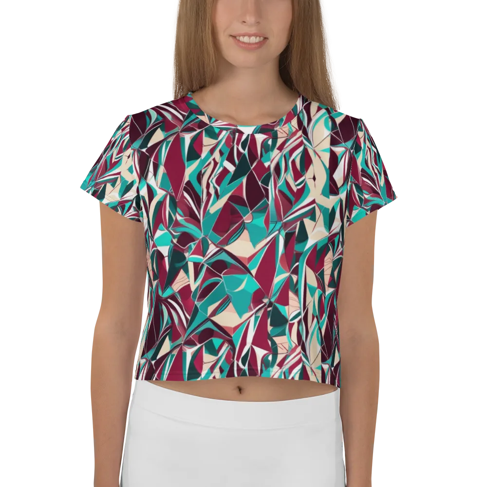 Bordeaux Prism on Crop Tee — Front