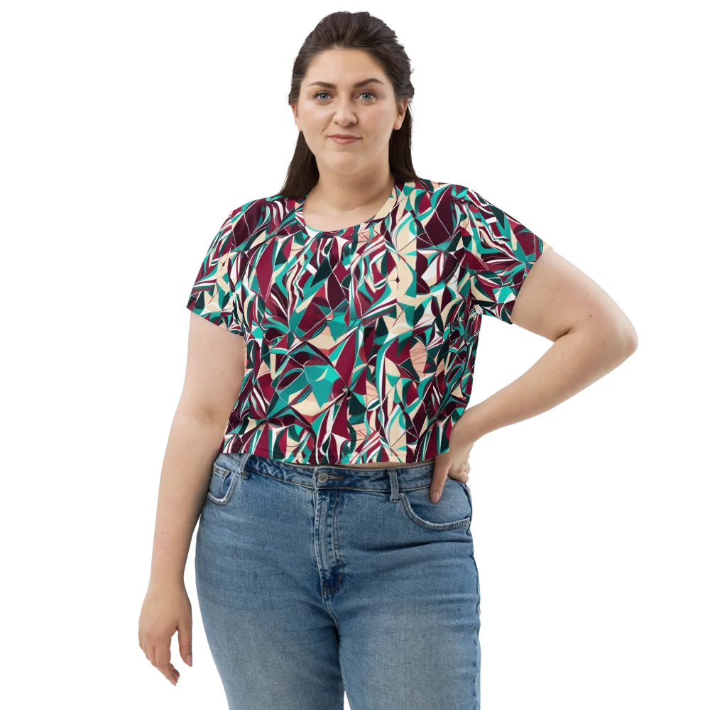 Bordeaux Prism on Crop Tee — Front