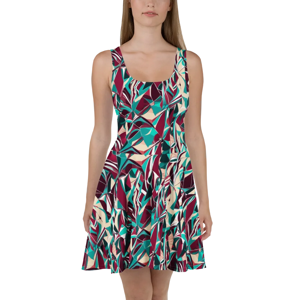 Bordeaux Prism on Skater Dress — Front