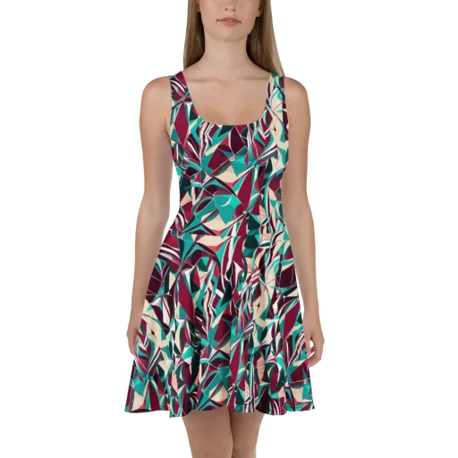 Bordeaux Prism on a Skater Dress