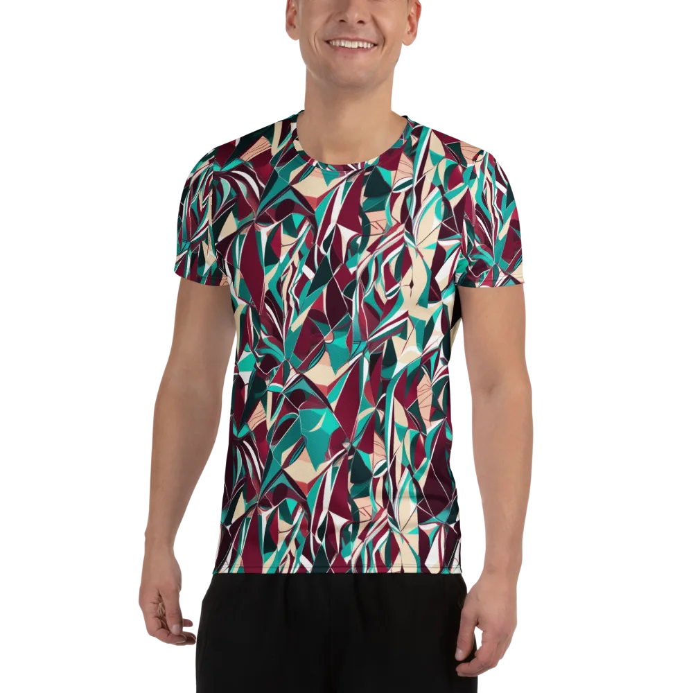 Bordeaux Prism on Men's Athletic T-Shirt — Front