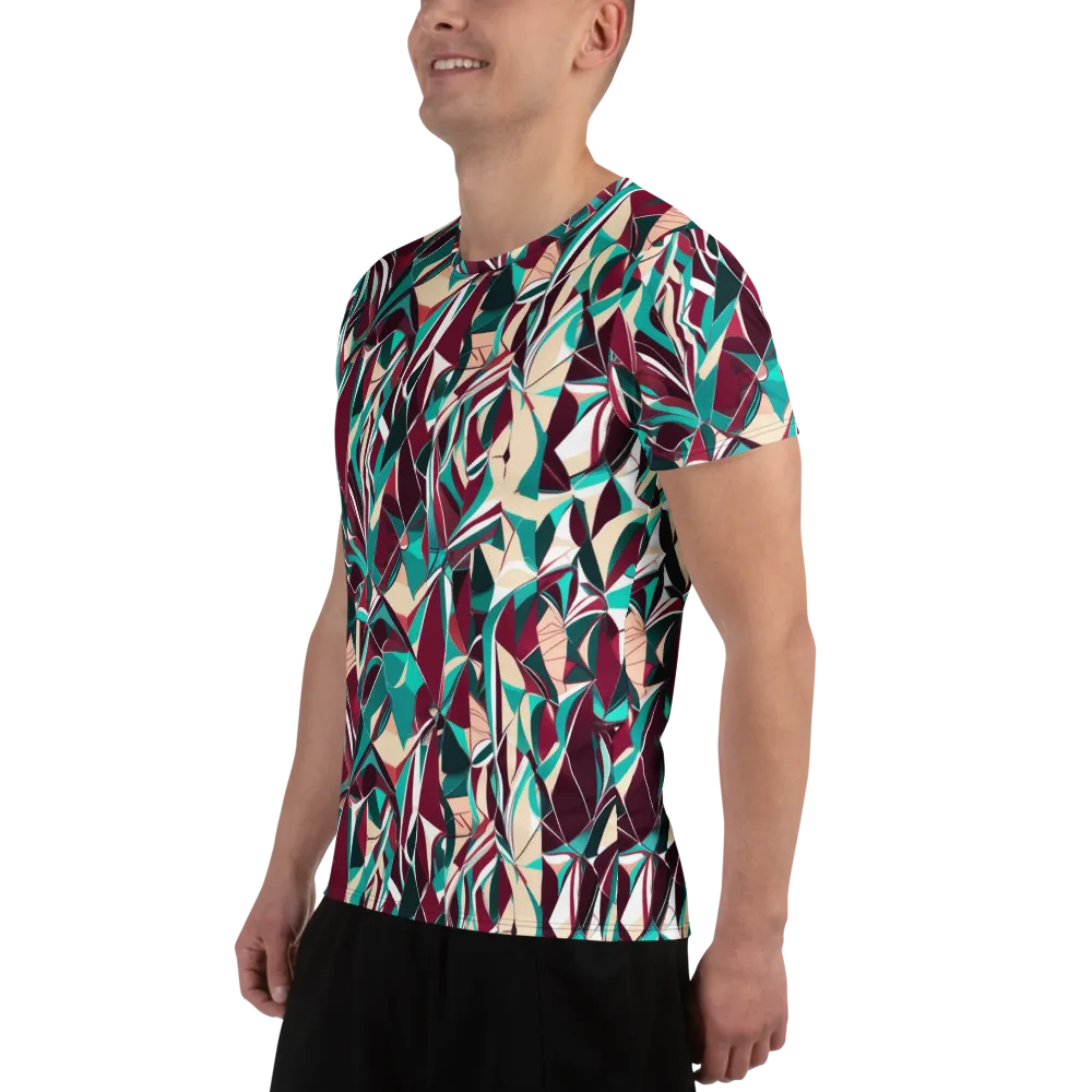 Bordeaux Prism on Men's Athletic T-Shirt — Left