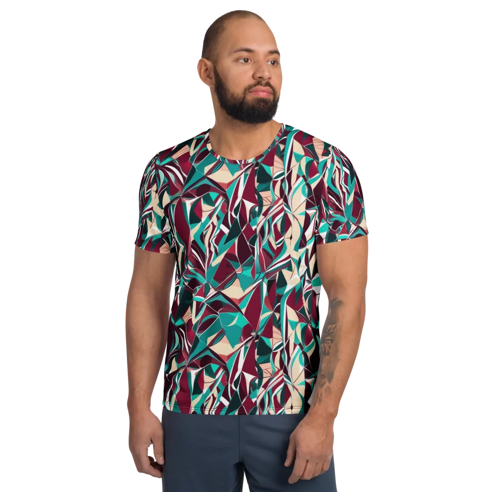 Bordeaux Prism on Men's Athletic T-Shirt — Front