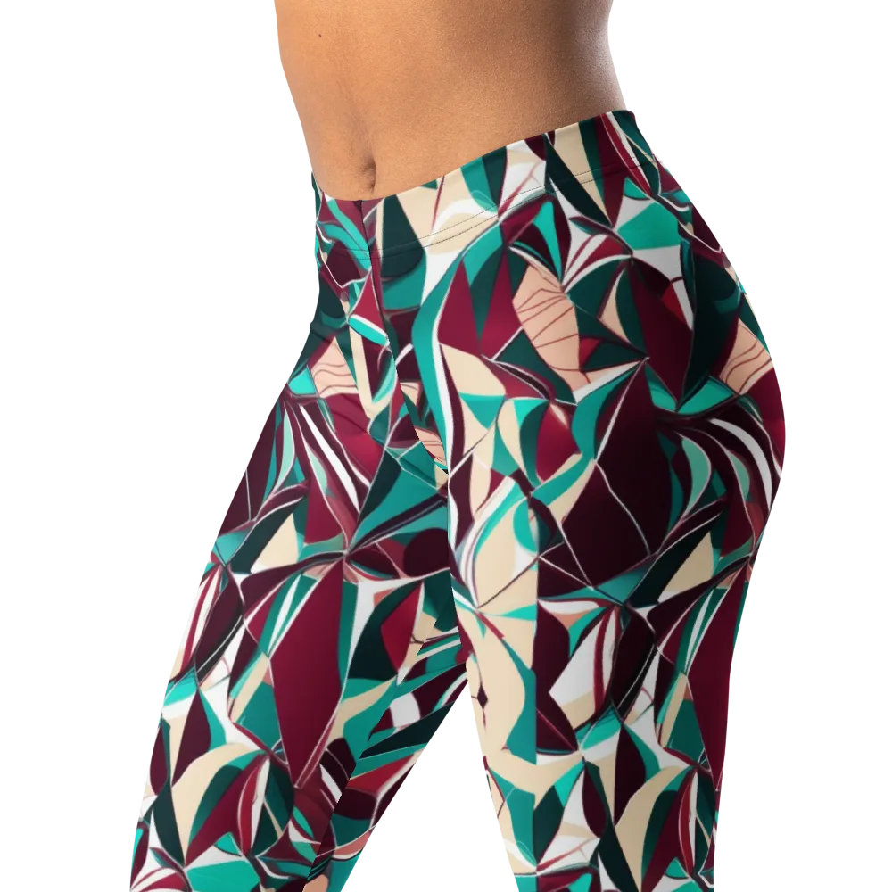 Bordeaux Prism on Leggings — Left Front