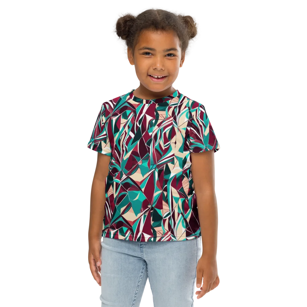 Bordeaux Prism on Kids Crew Neck T-Shirt — Front