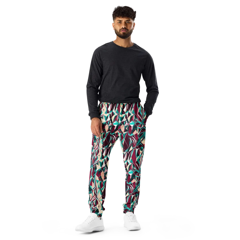 Bordeaux Prism on Men's Joggers — Front