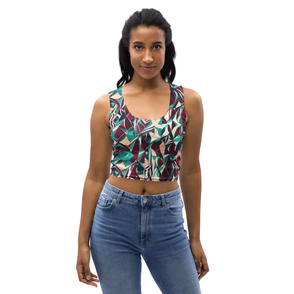 Bordeaux Prism on Crop Top — Front