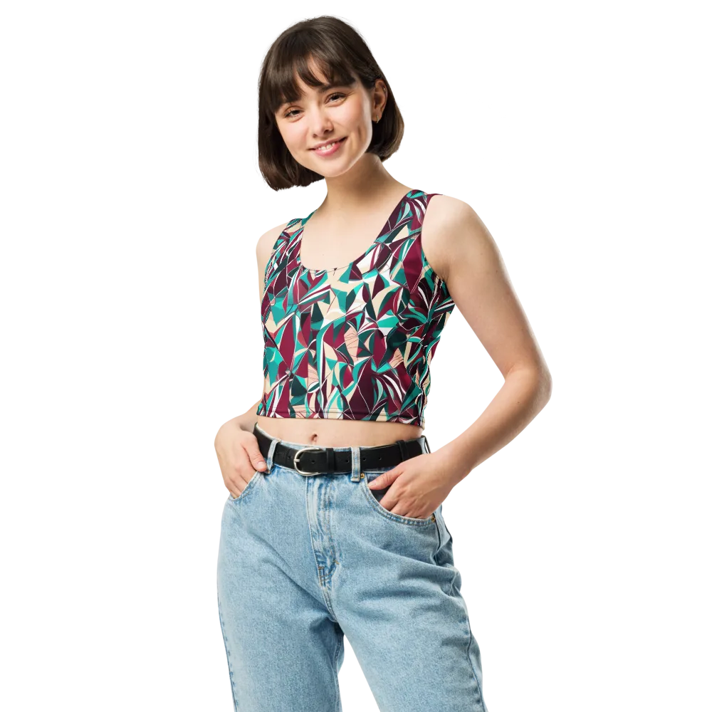 Bordeaux Prism on Crop Top — Front