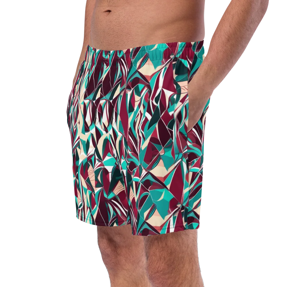 Bordeaux Prism on Swim Trunks — Left Front
