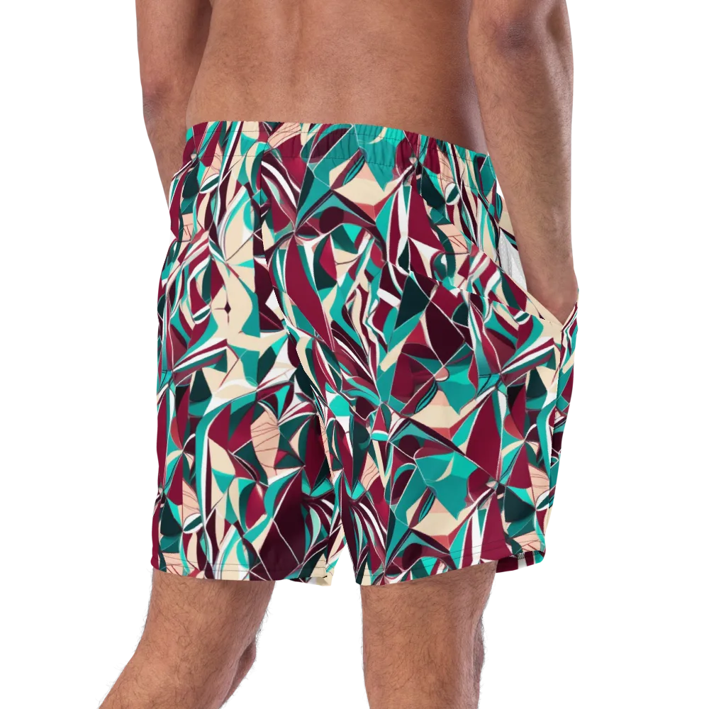 Bordeaux Prism on Swim Trunks — Right Back