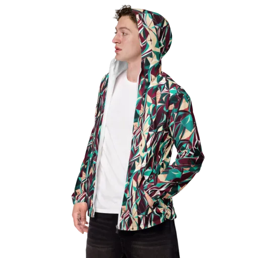 Bordeaux Prism on a Men's Windbreaker