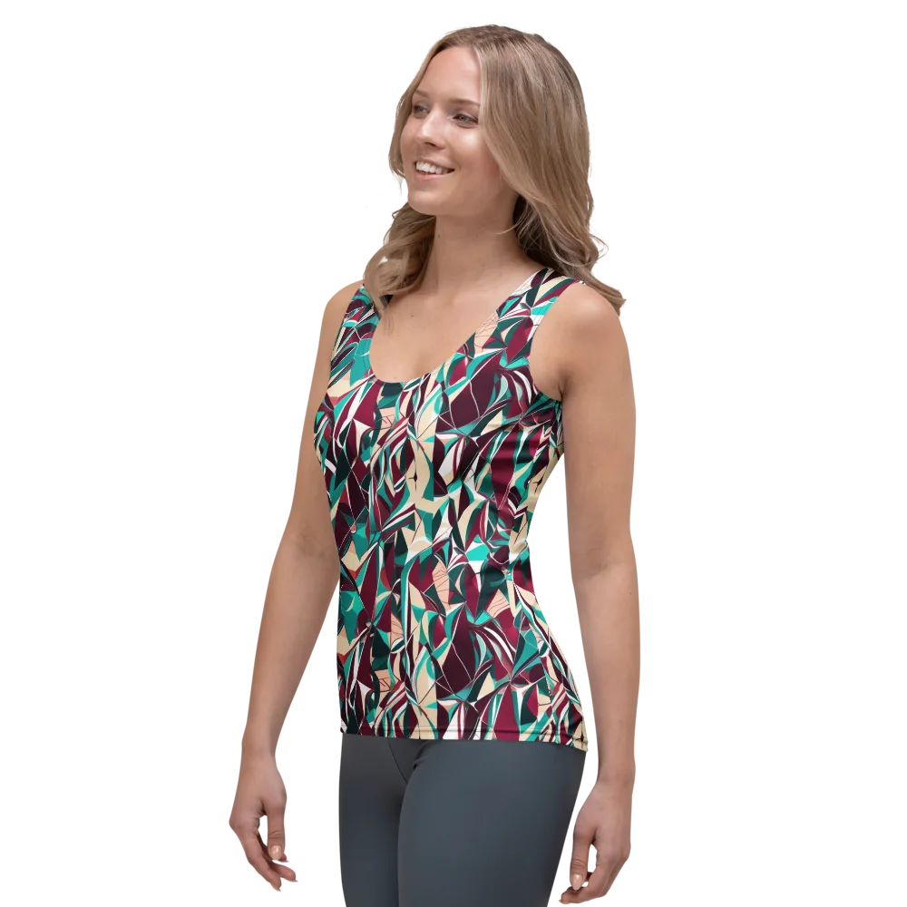 Bordeaux Prism on Women's Tank Top — Left Front
