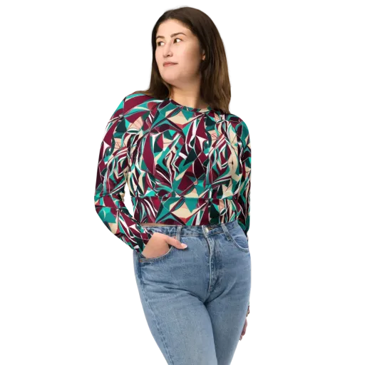 Bordeaux Prism on a Long Sleeve Crop Top