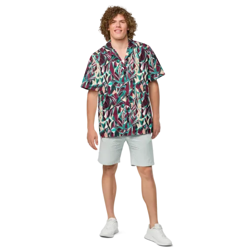 Bordeaux Prism on a Button Shirt