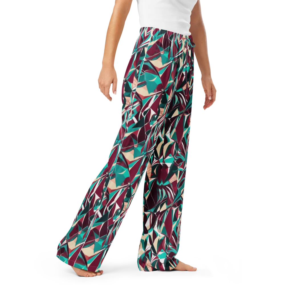 Bordeaux Prism on Women's Pajama Pants — Right Front