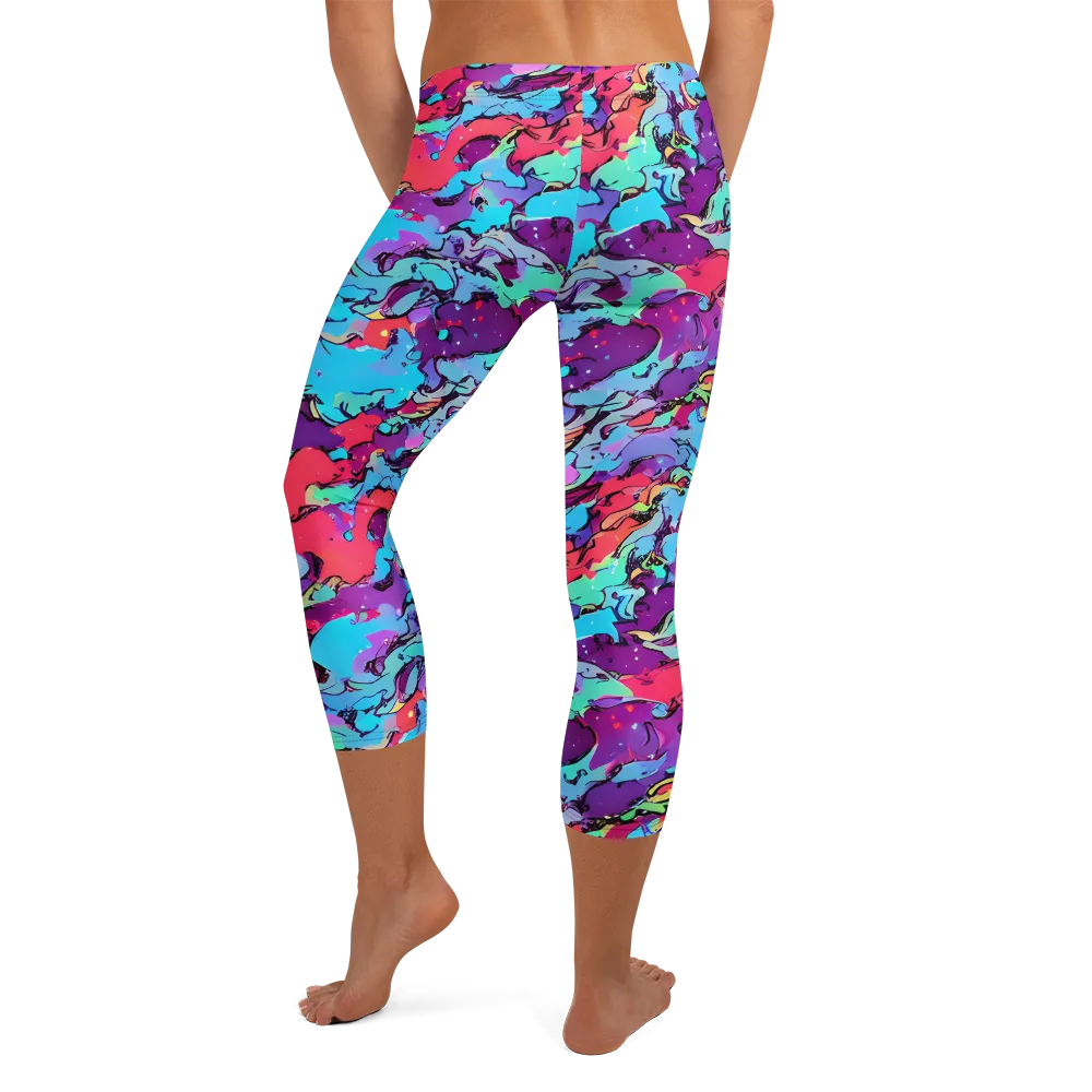 Candy Collapse on Capri Leggings — Back