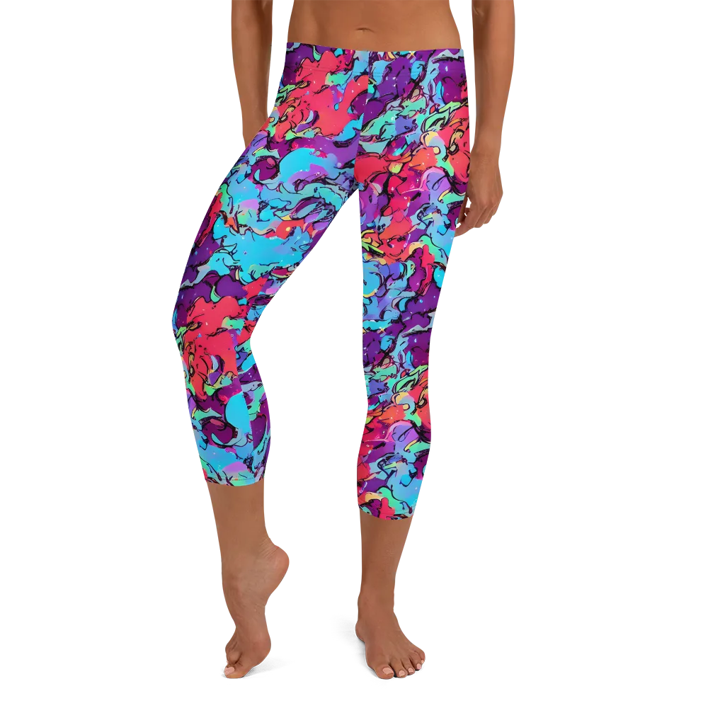 Candy Collapse on Capri Leggings — Front