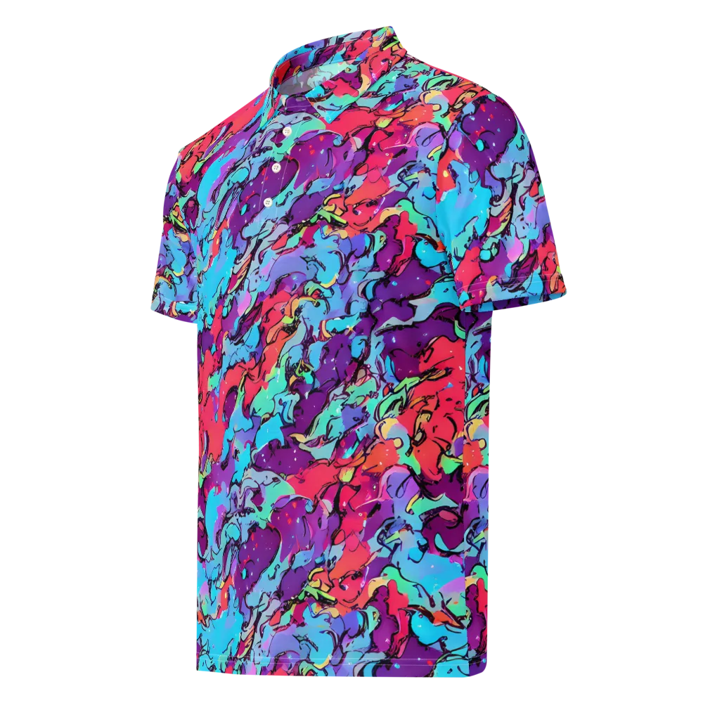 Candy Collapse on Men's Slim Fit Polo Shirt — Left Front