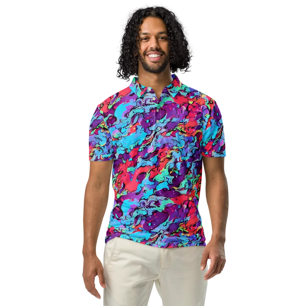 Candy Collapse on Men's Slim Fit Polo Shirt — Front