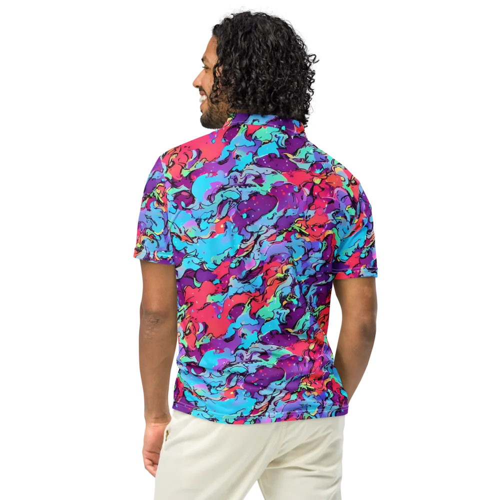 Candy Collapse on Men's Slim Fit Polo Shirt — Back