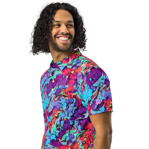 Candy Collapse on a Men's Slim Fit Polo Shirt