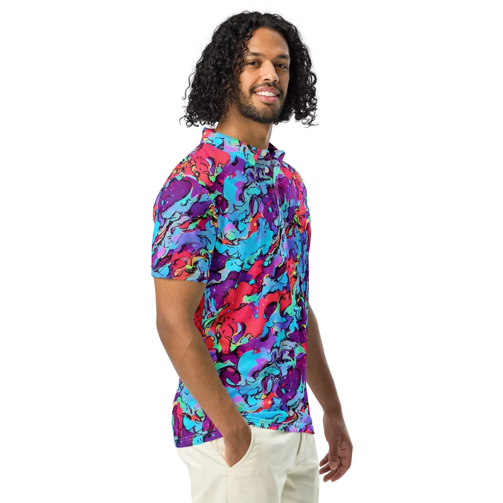 Candy Collapse on Men's Slim Fit Polo Shirt — Right Front