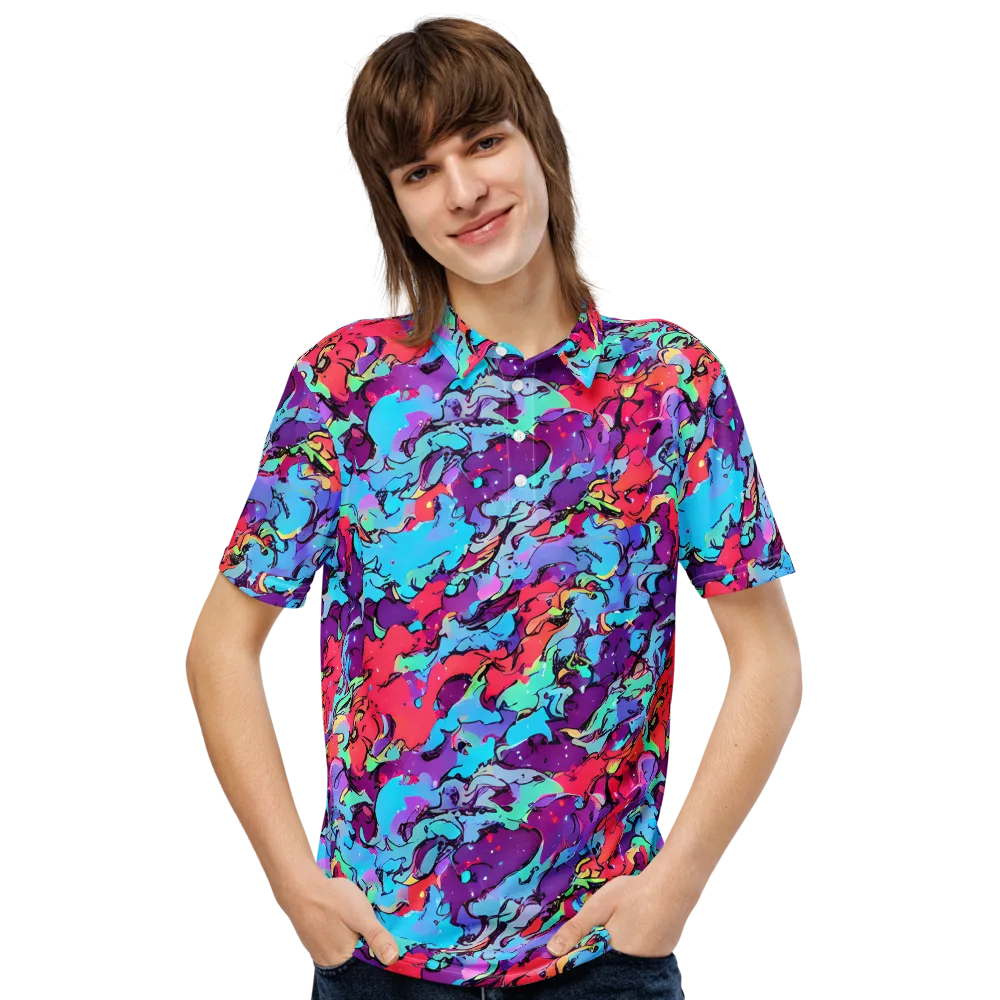 Candy Collapse on Men's Slim Fit Polo Shirt — Front