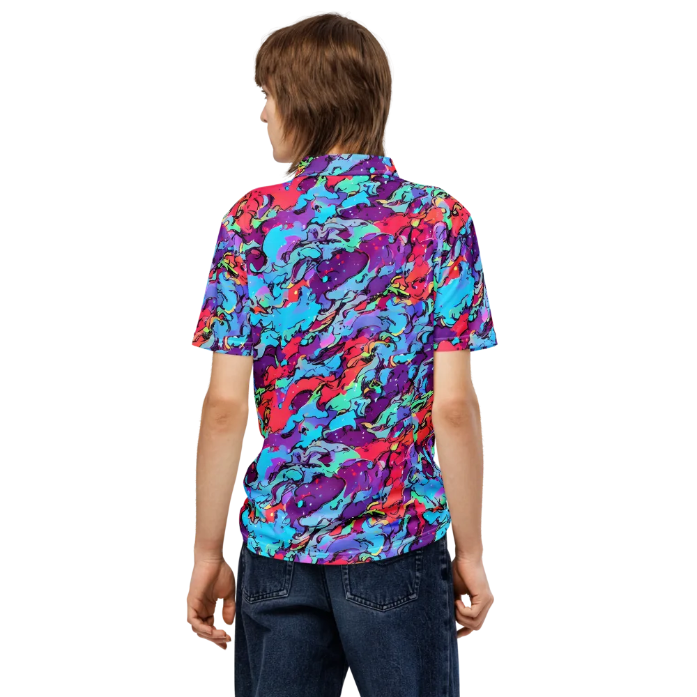 Candy Collapse on Men's Slim Fit Polo Shirt — Back