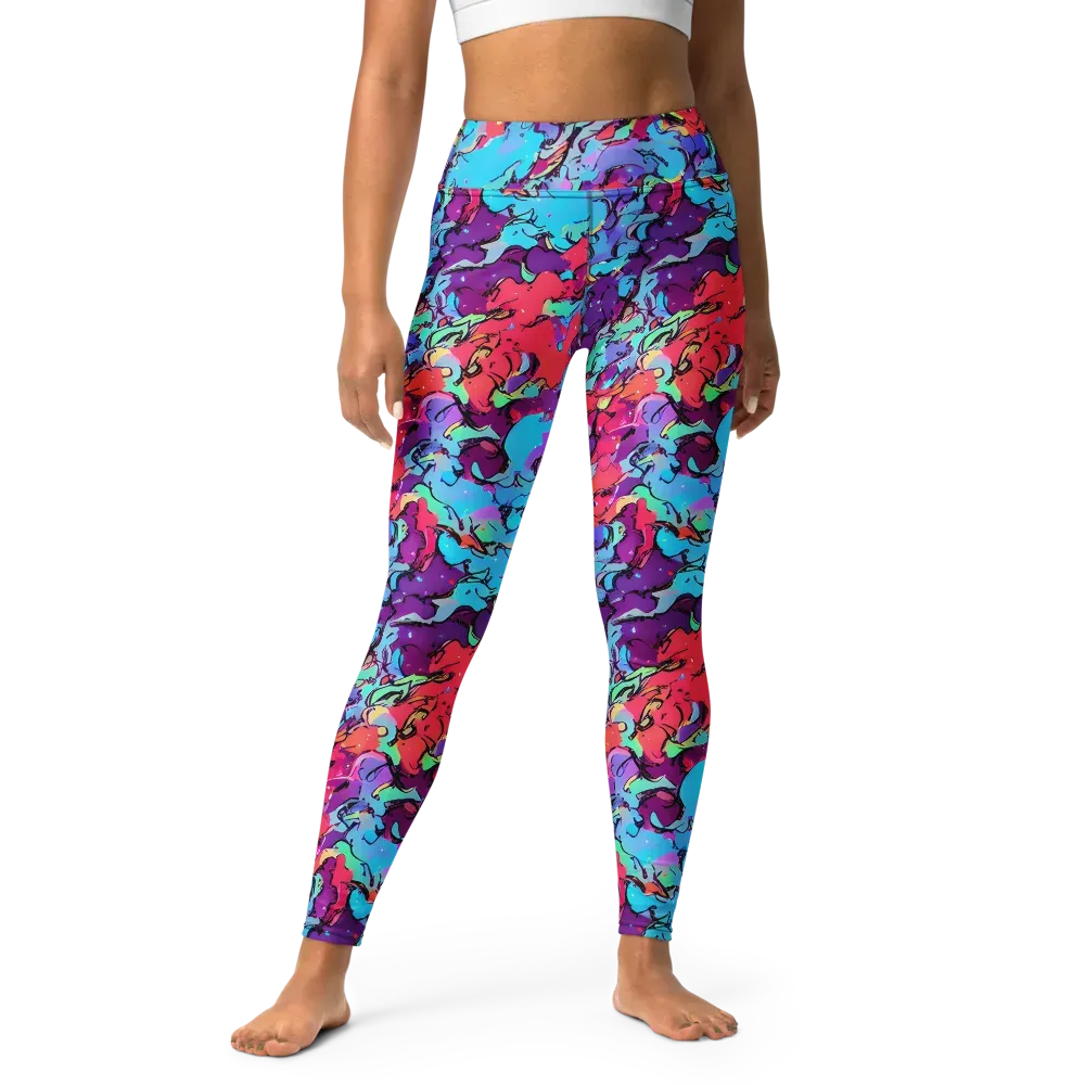 Candy Collapse on Yoga Leggings — Front