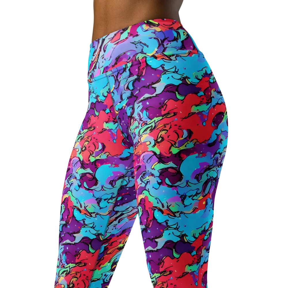 Candy Collapse on Yoga Leggings — Left Front