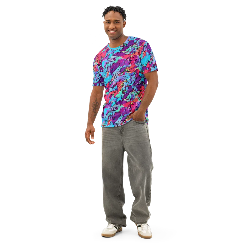 Candy Collapse on Men's Cotton Crew Neck T-Shirt — Front