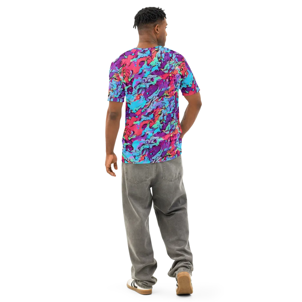 Candy Collapse on Men's Cotton Crew Neck T-Shirt — Back