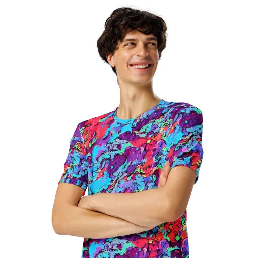 Candy Collapse on a Men's Crew Neck T-Shirt