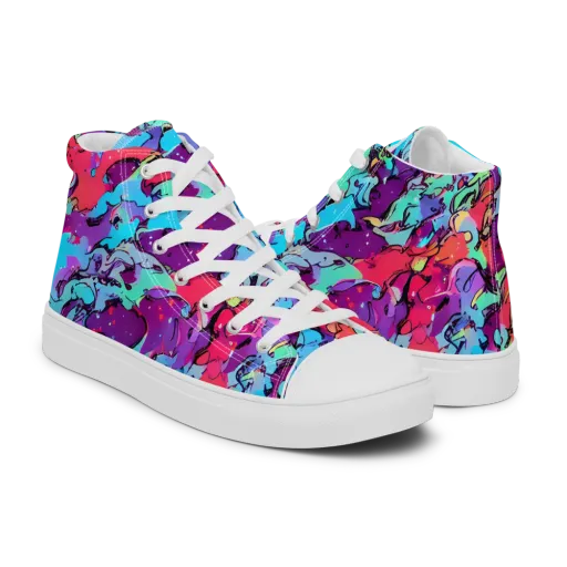 Candy Collapse on a Men's High Top Canvas Shoes