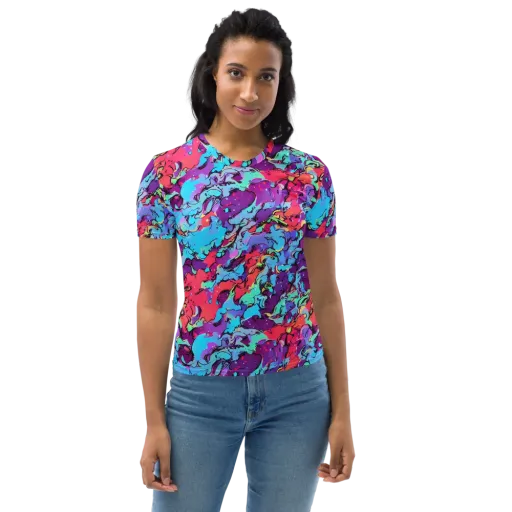 Candy Collapse on a Women's Crew Neck T-Shirt