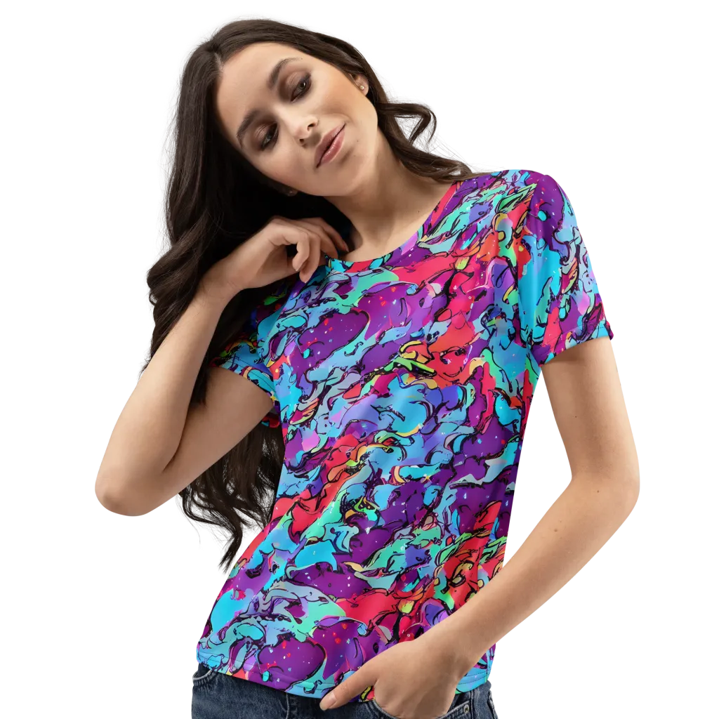 Candy Collapse on Women's Crew Neck T-Shirt — Left Front