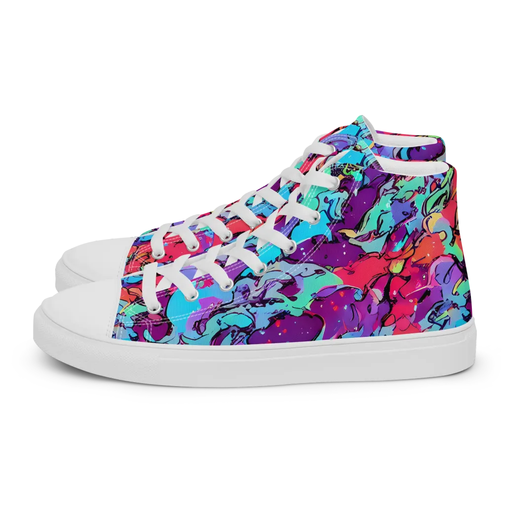 Candy Collapse on Women's High Top Canvas Shoes — Left