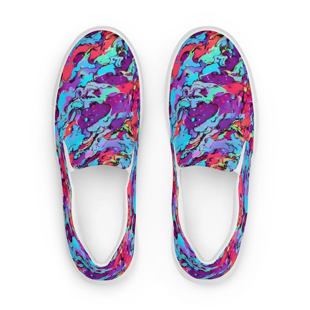 Candy Collapse on Men's Slip-On Canvas Shoes — Front