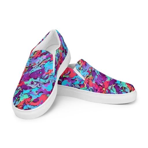 Candy Collapse on a Men's Slip-On Canvas Shoes