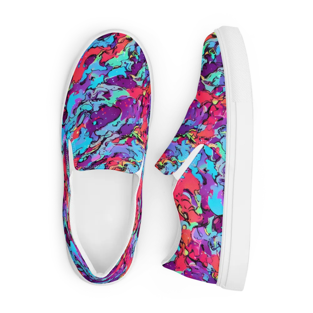 Candy Collapse on Men's Slip-On Canvas Shoes — Front