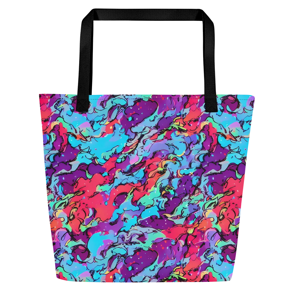 Candy Collapse on Large Tote Bag W/ Pocket — Front